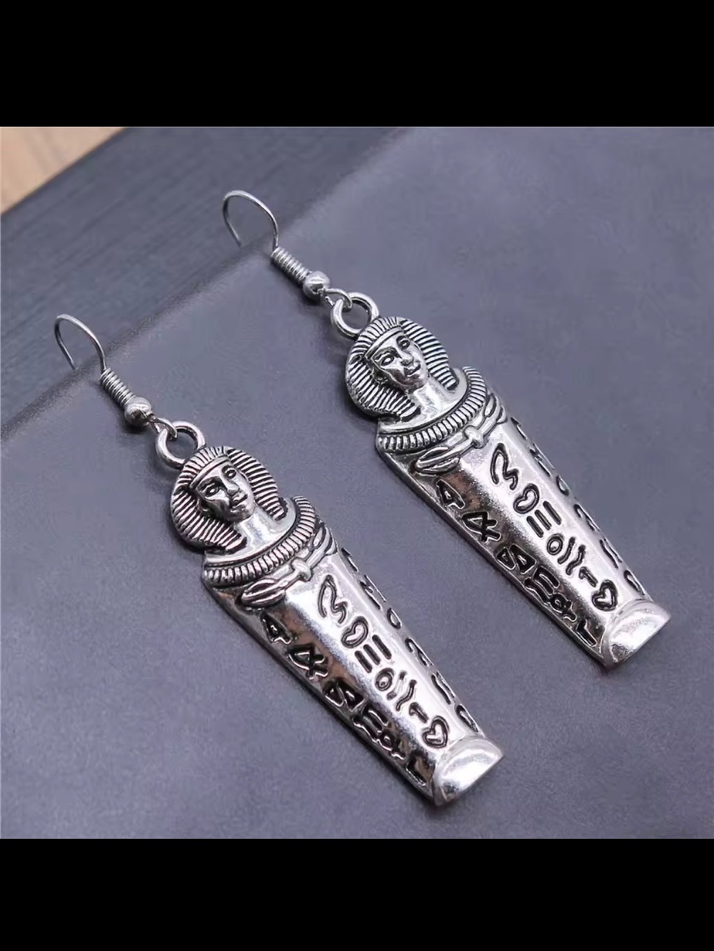 New. Egyptian sarcophagus earrings